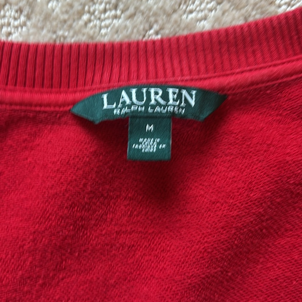 Lauren Ralph Lauren Vibrant Red Cold Shoulder Blouse - Picture 6 of 7